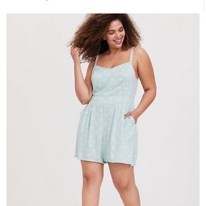Torrid Mint Green Polka Dot Romper
